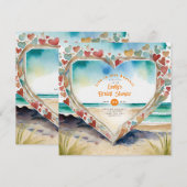 Invitation Plage Océan Côtier BABYSHOWER ANNIVERSAIRE MARIAGE (Devant / Derrière)