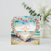 Invitation Plage Océan Côtier BABYSHOWER ANNIVERSAIRE MARIAGE (Debout devant)