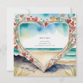 Invitation Plage Océan Côtier BABYSHOWER ANNIVERSAIRE MARIAGE (Dos)