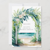 Invitation Plage Océan côtier BABYSHOWER ANNIVERSAIRE MARIAGE (Dos)