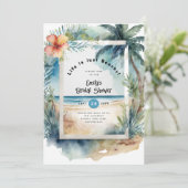 Invitation Plage Océan côtier BABYSHOWER ANNIVERSAIRE MARIAGE (Debout devant)