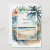 Invitation Plage Océan côtier BABYSHOWER ANNIVERSAIRE MARIAGE (Dos)