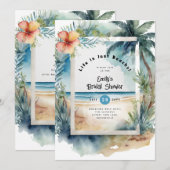 Invitation Plage Océan côtier BABYSHOWER ANNIVERSAIRE MARIAGE (Devant / Derrière)