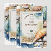 Invitation Plage Océan côtier BABYSHOWER ANNIVERSAIRE MARIAGE (Devant / Derrière)