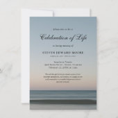 Invitation Plage Océan Eau Célébration de la vie Gris Bleu da (Devant)