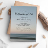 Invitation Plage Océan Eau Célébration de la vie Gris Bleu da