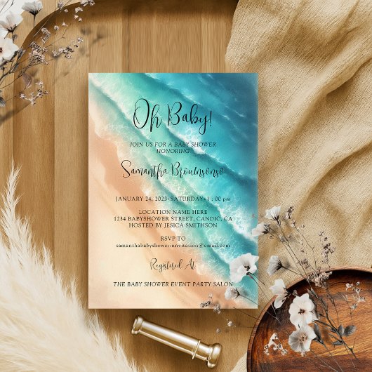 Invitation Plage Océan Mer Oh Bébé