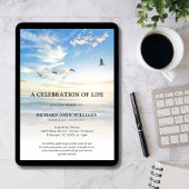 Invitation Plage Océan Nature Célébration de la vie funéraire