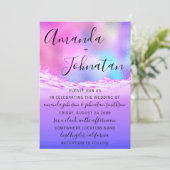 Invitation Plage Ocean Rose Waves mariage (Debout devant)