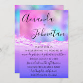 Invitation Plage Ocean Rose Waves mariage (Devant / Derrière)