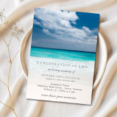 Invitation Plage Océan Sympathie funéraire Célébration de la 