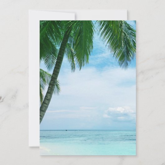 Invitation Plage Océan tropical Palm Tree Destination Mariage (Dos)