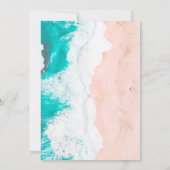Invitation Plage Océan Tropical Turquoise Blanc Brown Mariage (Dos)