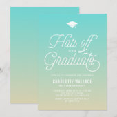 Invitation Plage Ombre Casquettes de la Graduate Graduate Gra (Devant / Derrière)