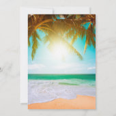 Invitation Plage, Palm, Soleil, Fiançailles de script d'éclai (Dos)