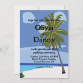 Invitation Plage Palm Tree Été Plage tropicale Mariage (Devant)