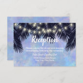 Invitation Plage Palm Tree String Lights Watercolor Réception (Devant / Derrière)