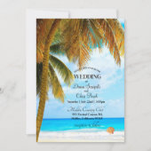 Invitation Plage Palm Trees Océan Destination Mariage (Devant)