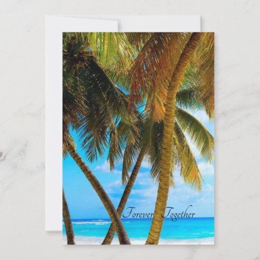 Invitation Plage Palm Trees Océan Destination Mariage (Dos)