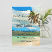 Invitation Plage Palm Trees Océan Fête des mariées tropicale (Debout devant)