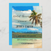 Invitation Plage Palm Trees Océan Fête des mariées tropicale (Devant / Derrière)
