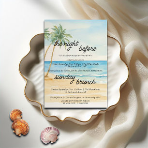 Invitation Plage Palm Trees Répétition Dîner & Dimanche Brunc
