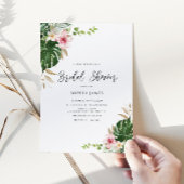 Invitation Plage palmier tropical feuille douche de nage