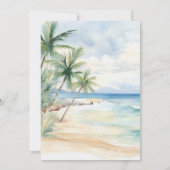 Invitation Plage palmiers océaniques mariage de luxe (Dos)