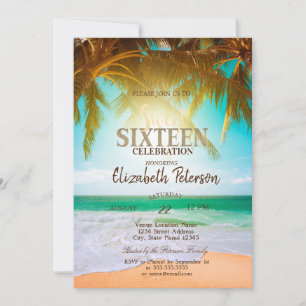 Invitation Plage Palms Summer Sweet 16 Party