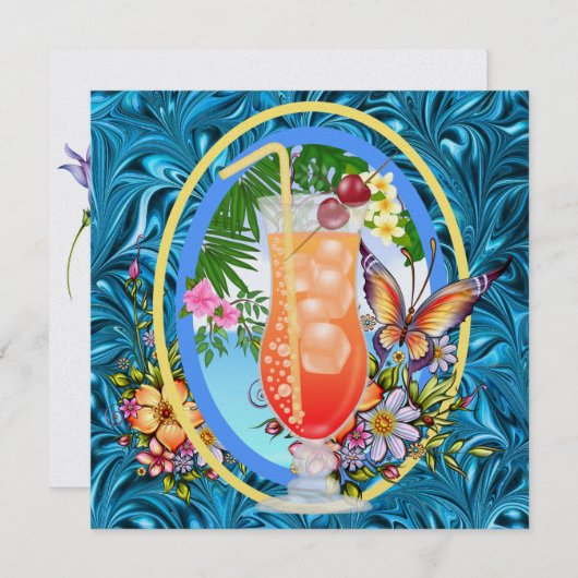 Invitation Plage Paradise (Devant / Derrière)