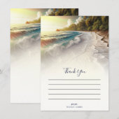 Invitation Plage paradisiaque Coucher de soleil Rustique Côti (Devant / Derrière)