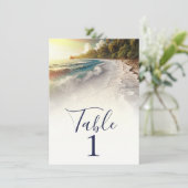 Invitation Plage paradisiaque Coucher de soleil Rustique Tabl (Debout devant)