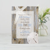 Invitation Plage patiné de poisson Starfish et de sable Dolla (Debout devant)