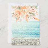 Invitation Plage photo aquarelle fleurie boho nuptiale (Dos)