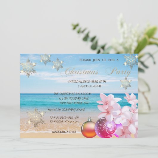 Invitation Plage, Plumeria, Bals de Noël (Debout devant)