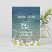 Invitation Plage Plumeria Fleurs Destination Mariage (Debout devant)