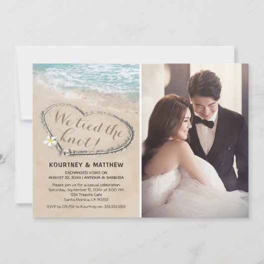 Invitation Plage que nous avons élopée | Nous avons attaché l (Devant)