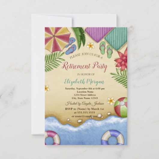 Invitation Plage Relax Retraite d'été (Devant)