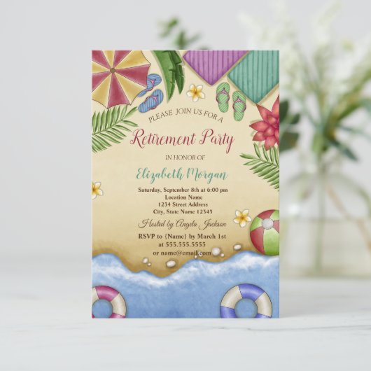 Invitation Plage Relax Retraite d'été (Debout devant)