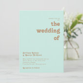 Invitation Plage Retro | Aqua Le Mariage De L'Invitation (Debout devant)