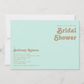 Invitation Plage Retro | Fête des mariées horizontale Aqua (Devant)