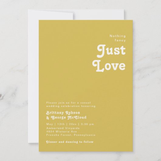 Invitation Plage Retro | Gold Nothing Fancy Mariage (Devant)