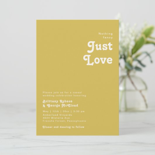 Invitation Plage Retro | Gold Nothing Fancy Mariage (Debout devant)