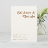 Invitation Plage Retro | Ivoire en un seul Mariage (Debout devant)