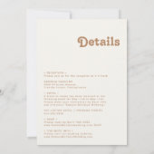 Invitation Plage Retro | Ivoire en un seul Mariage (Dos)