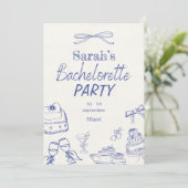 Invitation Plage Retro Luxe | Bachelorette modifiable (Debout devant)