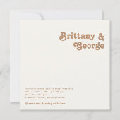 Invitation Plage Retro | Mariage photo Carré ivoire (Devant)