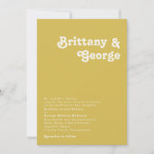 Invitation Plage Retro | Mariage traditionnel or (Devant)