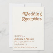 Invitation Plage Retro | Réception de mariage en ivoire (Devant)