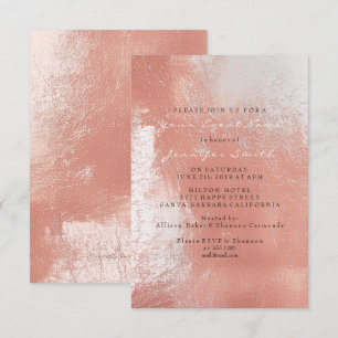 Invitation Plage rose en métal blanc rose rose pâle